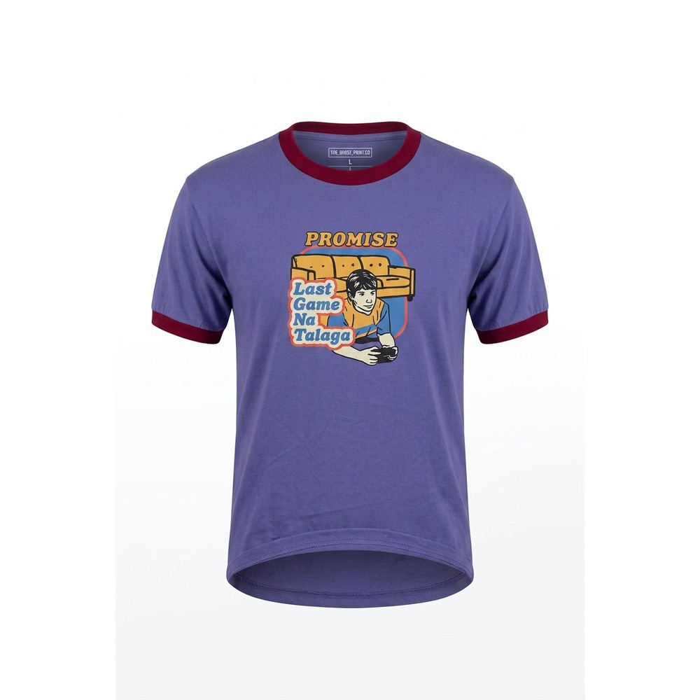 PROMISE Last Game Na Talaga Gamer Shirt XXL Purple Red Graphic Tee Funny